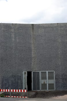 A switch house or a high-voltage system with a striking facade.