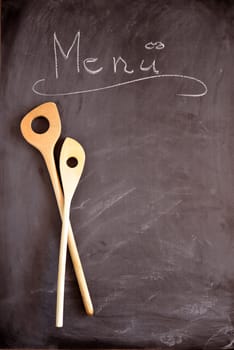 old cooking spoon background kitchen table