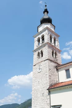 Bell tower of a church in northern Italy