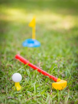 Plastic golf club and ball
