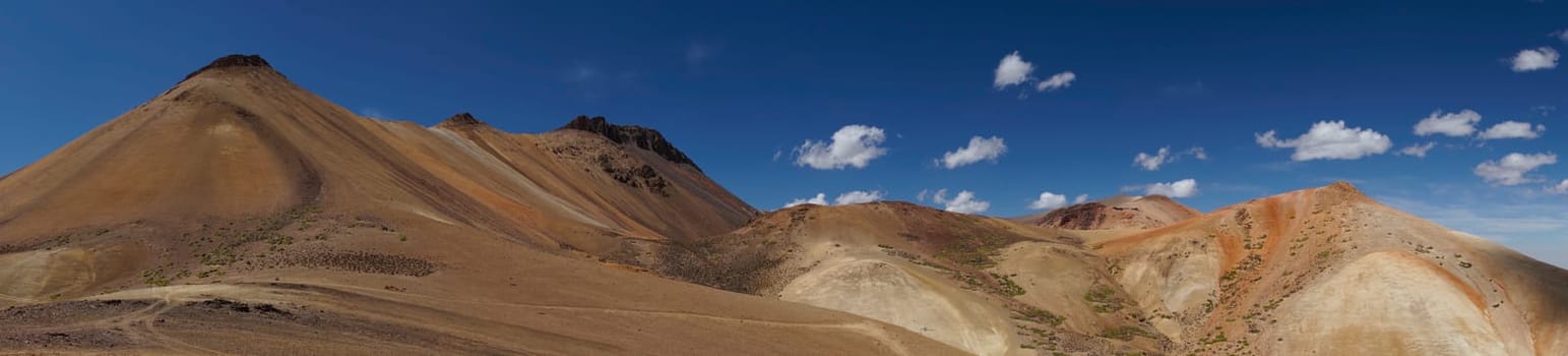 Colourful desert landscape in Lauca National Park set in the altiplano of northern Chile