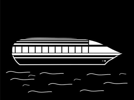 High speed passenger water white black vehicle travel cruise sign symbol icon