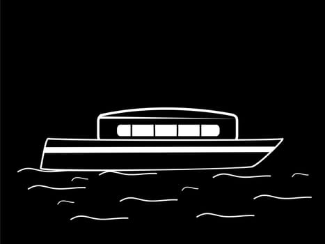 Water white black boat river transport sign symbol rest