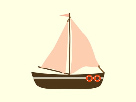 Sailing yacht sea transport travel cruise sign symbol icon