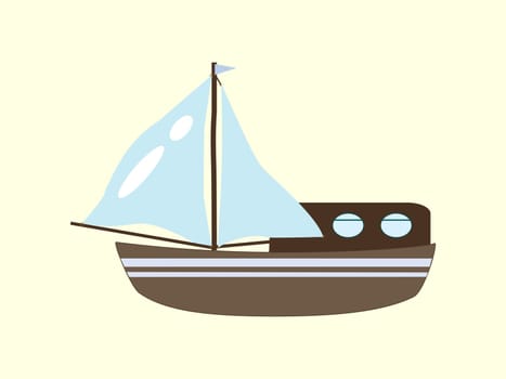 Sailboat yacht cruise trip sea water transport icon symbol sign