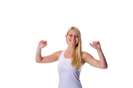Blonde shows herself very strong