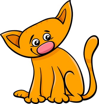 Cartoon Illustration of Cat or Kitten Pet Animal Character