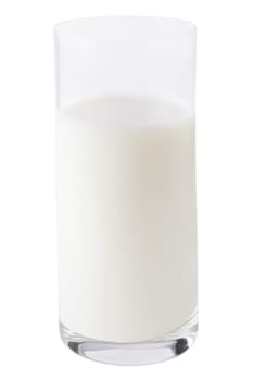Milk glass on white background