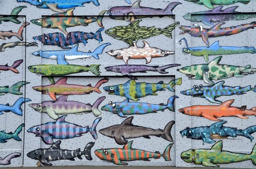 shark wall painting