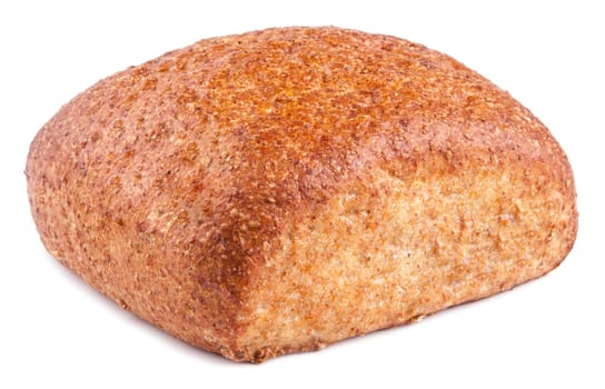Whole grain buns on white background