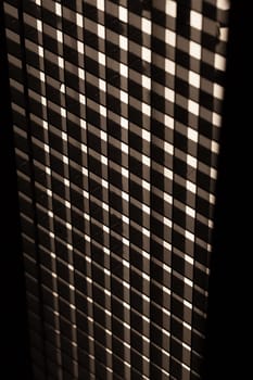 Black squares, white lines, abstract pattern