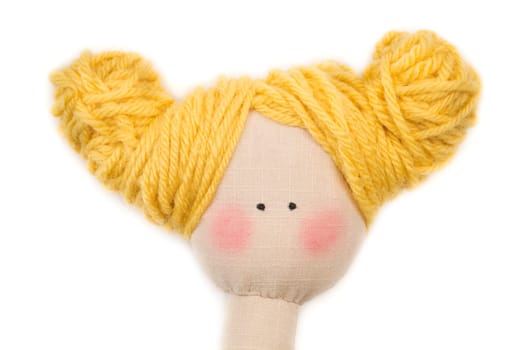 Portrait dolls tilde closeup. Isolate on white background.