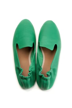 Women leather shoes, isolated on a white background.