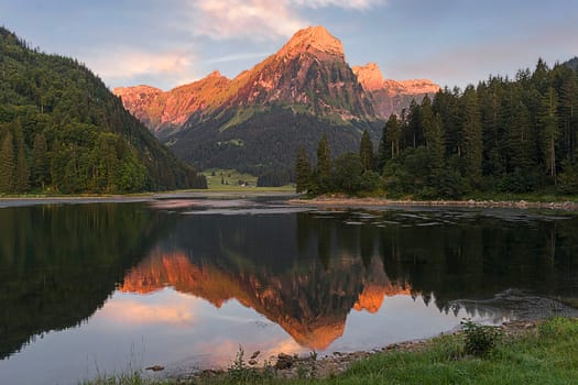 red mountains on the Obersee first red