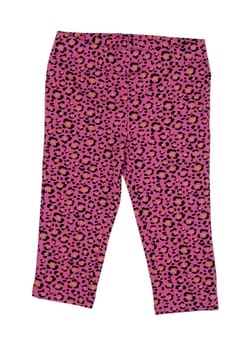 Baby pink tights with leopard pattern. Isolate on white.