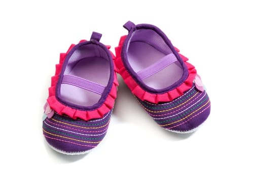 Baby footwear isolated white background..