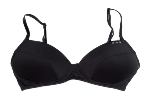 Black bra isolated on white background.