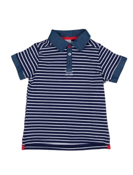Blue striped polo shirt. Isolate on white.