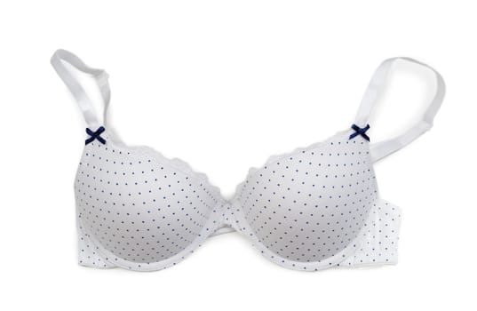 Bright simple bra with polka dots. Isolate on white.