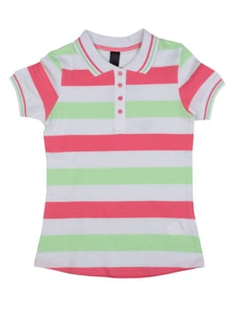 Striped polo shirt color. Isolate on white.