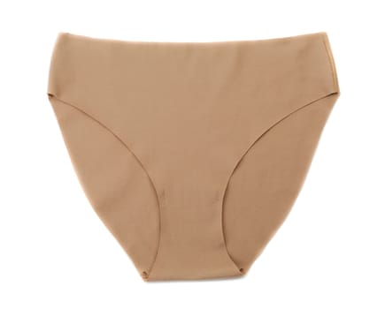 Beige cotton seamless panties. Isolate on white.