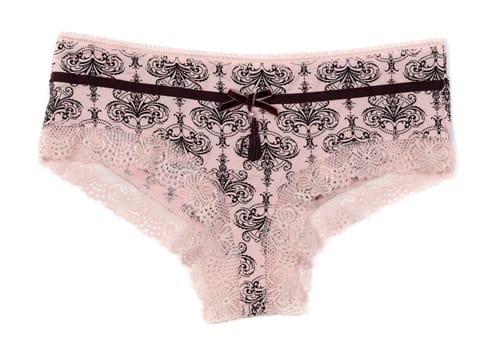 Beige with brown panties and black pattern. Isolate on white.
