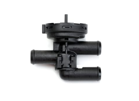 Plastic faucet heater car. Isolate on white.