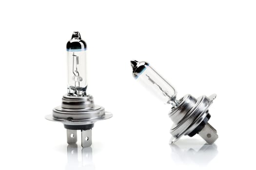 Two beam bulb H7, isolated on white.