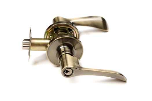 brass door handle on a white background
