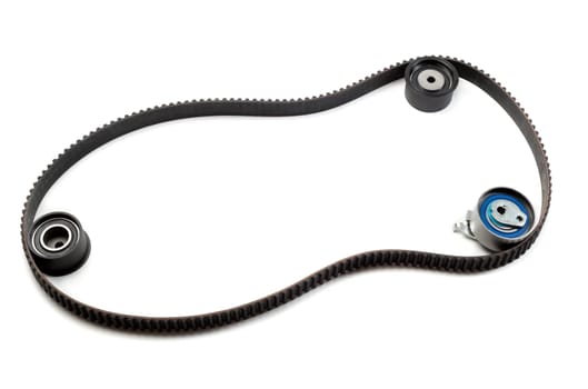 Set the timing belt. Isolate on white