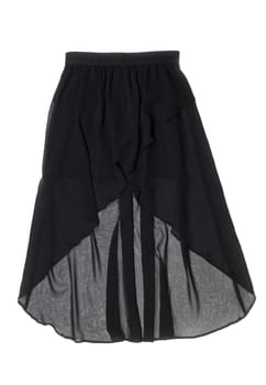 Black Satin Women's skirt. Isolate on white.