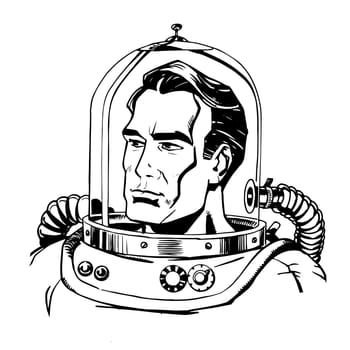 Retro astronaut online art space hero captain