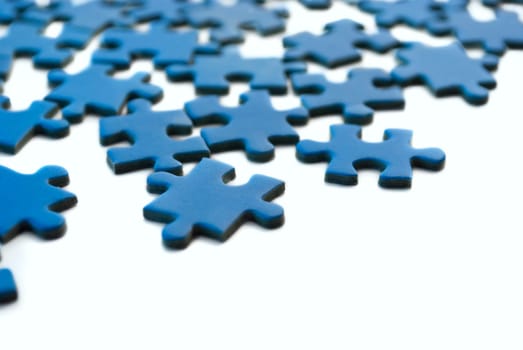 blue puzzle isolated over white background