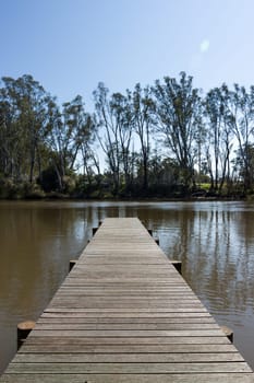 A jetty on the Murray River, Australia.