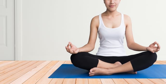 yoga woman healthy lifestyle indoor