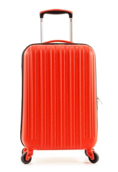 Travel suitcase isolated on white background.