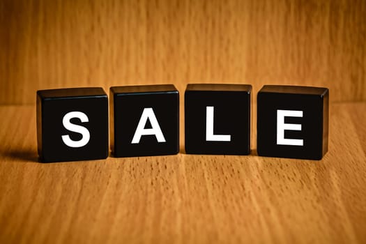 sale text on black block