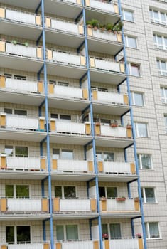 Facade of a house in Karl-Marx-Allee in Berlin