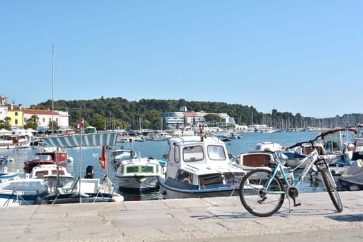 Promenade at the port of Rovinj in Croatia
