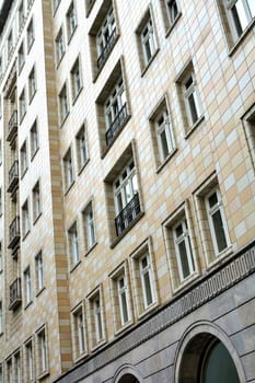 Facade of a house in Karl-Marx-Allee in Berlin