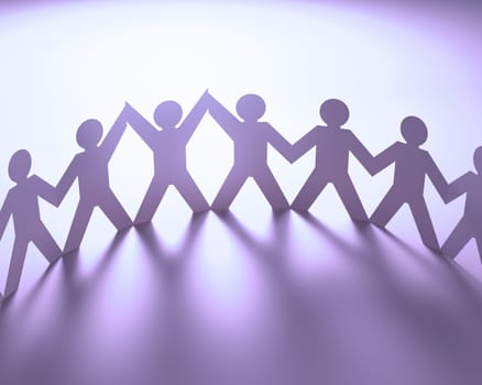 Cut out paper on a concept of choosing leadership. Clipping path included.