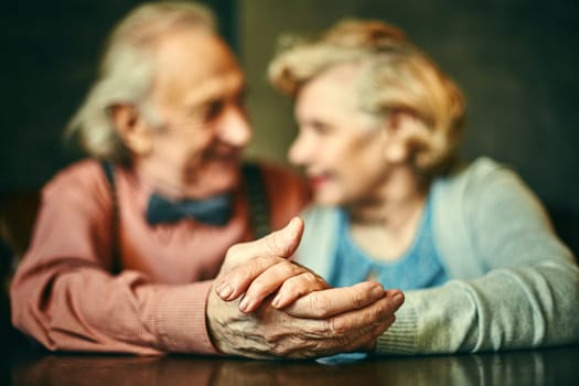 Close-up of hands of elderly couple
