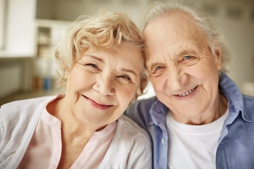 Smiley faces of retired couple