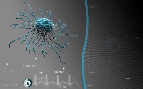 Digital illustration of stem cell in color background