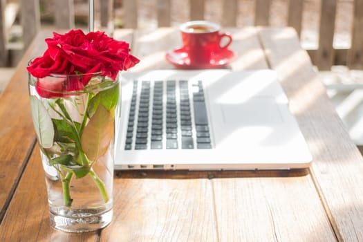 Beautiful creative wooden work station, stock photo