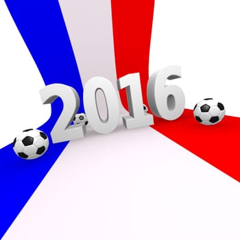 European soccer championship in France 2016, 3d sports concept