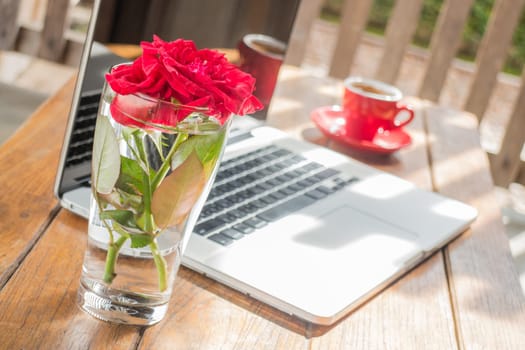 Beautiful creative wooden work station, stock photo