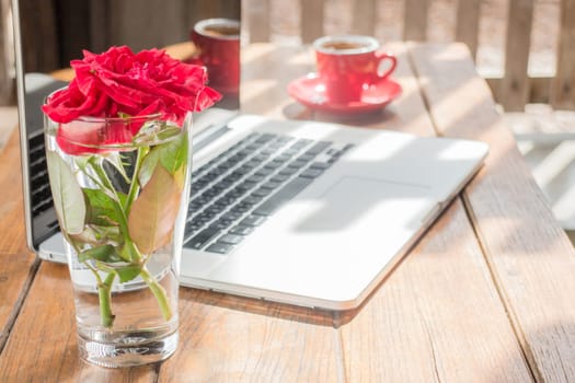 Beautiful creative wooden work station, stock photo