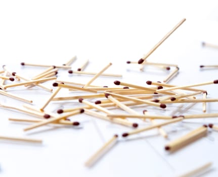 Matches Falling on White