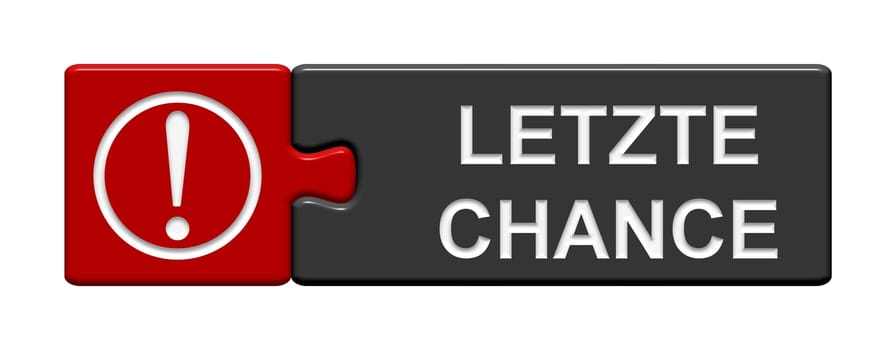 Puzzle button of two parts shows last chance